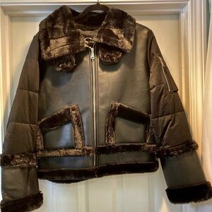 Faux leather/fur woman’s coat size Xl